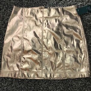 metallic gold mini skirt